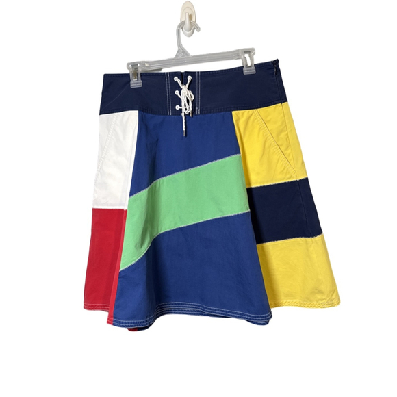 AMERICAN LIVING Dresses & Skirts - Women's American Living Patchwork Mini Skirt Size 8 Blue Yellow Multi-color